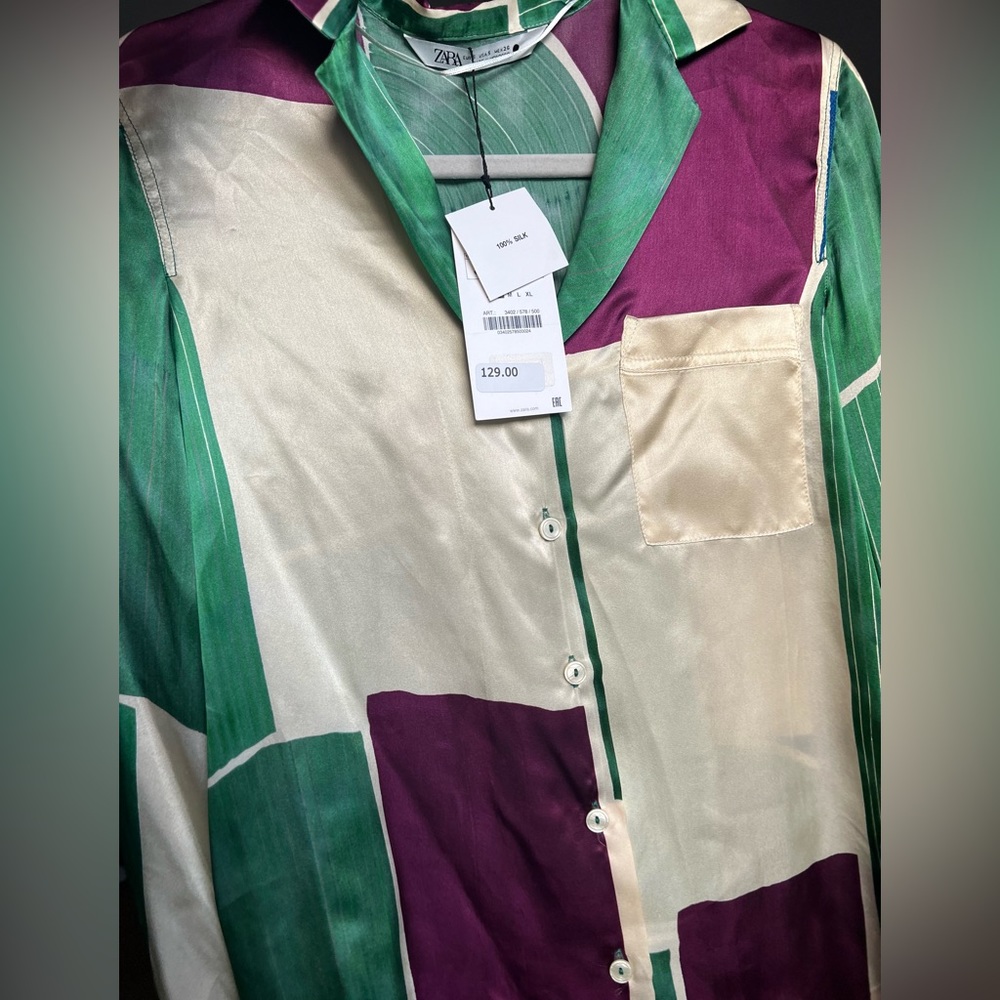ZARA 100% SILK PRINTED SHIRT - LIMITED EDITION - Picture 11 of 11